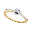 Image 1 : 0.16 CTW Diamond Solitaire Bridal Engagement Ring 10KT Yellow Gold - REF-18F2N