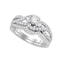 1 CTW Diamond Bridal Wedding Engagement Ring 14KT White Gold - REF-139N5F