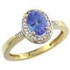 Image 1 : Natural 0.85 ctw Tanzanite & Diamond Engagement Ring 14K Yellow Gold - REF-34X3A