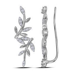 0.22 CTW Diamond Floral Earrings 10KT White Gold - REF-22X4Y