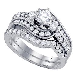 1.5 CTW Diamond Bridal Wedding Engagement Ring 14KT White Gold - REF-262W4K