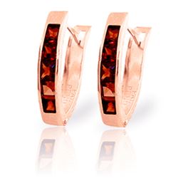 Genuine 1.30 ctw Garnet Earrings Jewelry 14KT Rose Gold - REF-25Z3N