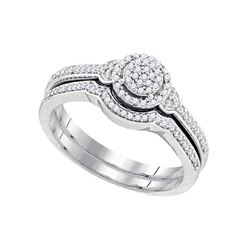 0.25 CTW Diamond Cluster Bridal Engagement Ring 10KT White Gold - REF-32X9Y