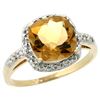 Image 1 : Natural 3.92 ctw Citrine & Diamond Engagement Ring 10K Yellow Gold - REF-26F7N