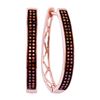 Image 1 : 0.33 CTW Red Color Diamond Double Row Hoop Earrings 10KT Rose Gold - REF-37K5W