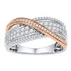 Image 1 : 0.50 CTW Diamond Crossover Ring 10KT Two-tone Gold - REF-49X5Y