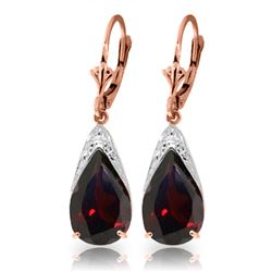 Genuine 10 ctw Garnet Earrings Jewelry 14KT Rose Gold - REF-62Z9N