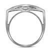 Image 2 : 1.01 CTW Mens Pave-set Diamond Rectangle Cluster Fashion Ring 10KT White Gold - REF-75X2Y