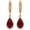 Image 1 : Genuine 17.7 ctw Ruby & Diamond Earrings Jewelry 14KT Rose Gold - REF-42V6W