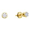Image 1 : 0.15 CTW Diamond Small Flower Cluster Screwback Earrings 14KT Yellow Gold - REF-19K4W