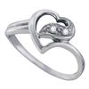 Image 1 : 0.04 CTW Diamond Simple Heart Ring 10KT White Gold - REF-16N4F