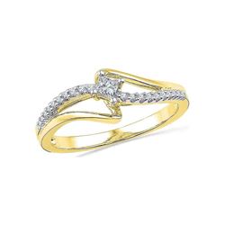 0.16 CTW Diamond Solitaire Bridal Ring 10KT Yellow Gold - REF-18W2K