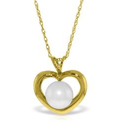 Genuine 2 ctw Pearl Necklace Jewelry 14KT Yellow Gold - REF-27V3W