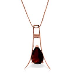 Genuine 1.50 ctw Garnet Necklace Jewelry 14KT Rose Gold - REF-35A4K