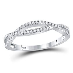 0.20 CTW Diamond Crossover Ring 10KT White Gold - REF-22F4N