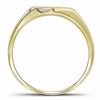 Image 2 : 0.12 CTW Mens Diamond Double Row Two-tone Wedding Ring 10KT Yellow Gold - REF-19Y4X
