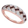 Image 1 : 0.15 CTW Red Color Diamond Ring 10KT Rose Gold - REF-25M4H