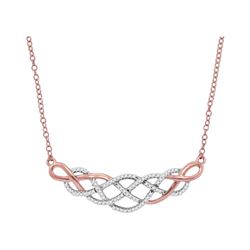 0.25 CTW Diamond Woven Strand Cluster Necklace 10KT Rose Gold - REF-22Y4X