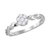 Image 1 : 0.25 CTW Diamond Flower Stackable Ring 10KT White Gold - REF-24M2H