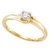 Image 1 : 0.11 CTW Diamond Solitaire Bridal Ring 10KT Yellow Gold - REF-14Y9X