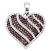 Image 1 : 1.05 CTW Cognac-brown Color Diamond Heart Pendant 10KT White Gold - REF-67H4M