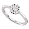 Image 1 : 0.25 CTW Diamond Circle Flower Cluster Ring 14KT White Gold - REF-30Y2X