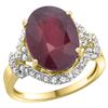 Image 1 : Natural 6.41 ctw ruby & Diamond Engagement Ring 14K Yellow Gold - REF-96X3A