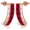 Image 1 : Genuine 5 ctw Ruby Earrings Jewelry 14KT Rose Gold - REF-51Y8F