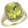 Image 1 : Natural 5.28 ctw Lemon-quartz & Diamond Engagement Ring 10K Yellow Gold - REF-39M2H