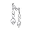 Image 1 : 0.10 CTW Diamond Cluster Dangle Earrings 10KT White Gold - REF-19X4Y