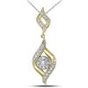 Image 1 : 0.34 CTW Diamond Cluster Pendant 14KT Yellow Gold - REF-41M9H