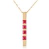 Image 1 : Genuine 0.35 ctw Ruby Necklace Jewelry 14KT Yellow Gold - REF-27V5W