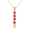 Image 1 : Genuine 0.35 ctw Ruby Necklace Jewelry 14KT Yellow Gold - REF-27V5W