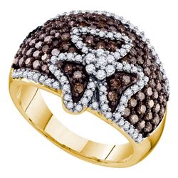 1.53 CTW Brown Color Diamond Fashion Ring 10KT Yellow Gold - REF-75W2K