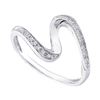 Image 1 : 0.05 CTW Diamond S Curve Ring 10KT White Gold - REF-7Y4X