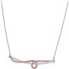 Image 1 : 0.15 CTW Diamond Rope Bar Chain Necklace 10KT Two-tone Gold - REF-22X4Y