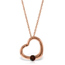 Genuine 0.25 ctw Garnet Necklace Jewelry 14KT Rose Gold - REF-29K2V