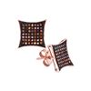 Image 1 : 0.33 CTW Red Color Diamond Square Kite Cluster Earrings 10KT Rose Gold - REF-30X2Y