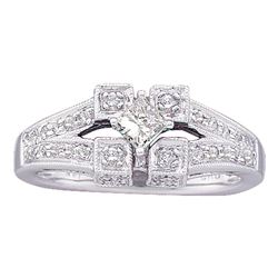 0.50 CTW Princess Diamond Solitaire Bridal Engagement Ring 14KT White Gold - REF-52M4H