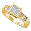 Image 1 : 0.12 CTW Diamond Cluster Bridal Engagement Ring 10KT Yellow Gold - REF-19N4F