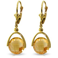 Genuine 6.5 ctw Citrine Earrings Jewelry 14KT Yellow Gold - REF-43R4P