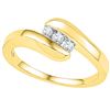 Image 1 : 0.12 CTW Diamond 3-stone Promise Bridal Ring 10KT Yellow Gold - REF-22M4H