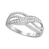 Image 1 : 0.30 CTW Diamond Crossover Ring 10KT White Gold - REF-19W4K