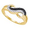 Image 1 : 0.15 CTW Black Color Diamond Infinity Ring 10KT Yellow Gold - REF-19Y4X