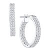 Image 1 : 1 CTW Diamond Hoop Earrings 10KT White Gold - REF-82W4K