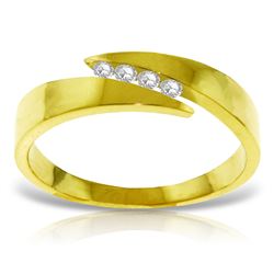 Genuine 0.12 ctw Diamond Anniversary Ring Jewelry 14KT Yellow Gold - REF-54Y5F