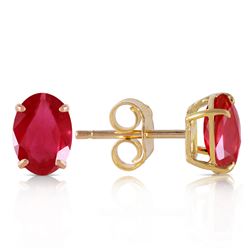 Genuine 1.80 ctw Ruby Earrings Jewelry 14KT Yellow Gold - REF-20X9M