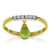 Image 1 : Genuine 1.45 ctw Peridot & Diamond Ring Jewelry 14KT Yellow Gold - REF-34M3T