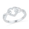 Image 1 : 0.10 CTW Diamond Infinity Heart Ring 10KT White Gold - REF-16N4F