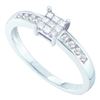 Image 1 : 0.26 CTW Princess Diamond Square Cluster Ring 14KT White Gold - REF-34X4Y